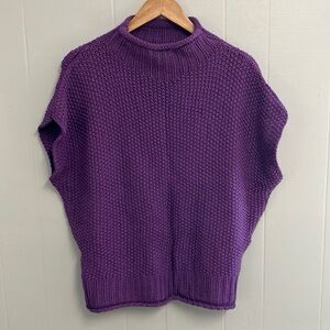 NWT She + Sky Purple Short Sleeve Sweater Large Purple